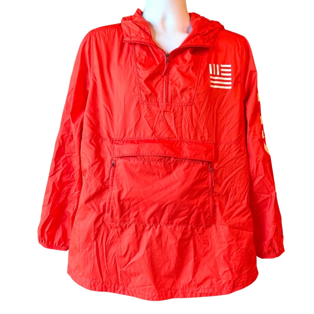 The North Face USA WindWall Pullover Orange Hooded Anorak Jacket Women's‎ Large